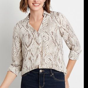 NEW Maurice’s Snake print Blouse XXL